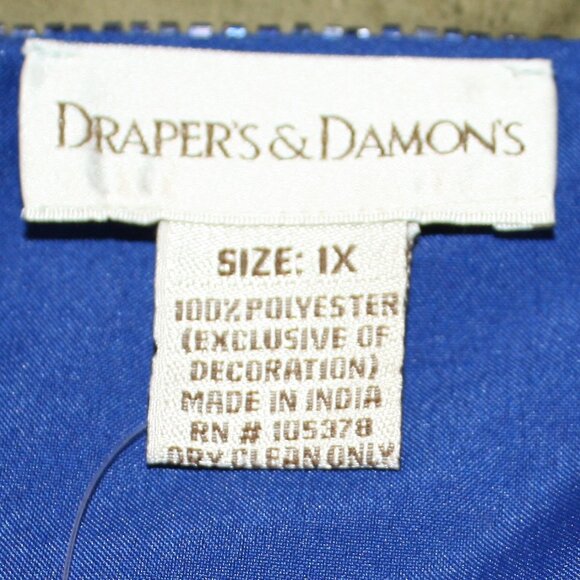 DRAPER'S & DAMON'S Jacket Sequin Beaded Evening Formal Royal Blue Plus Size 1X - Picture 8 of 15